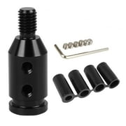 Possbay Universal Gear Shift Knob Manual Gear Shifter Stick Car Shifter Adapter with 3 Adapters 8mm 10mm 12mm for Cars Aluminum Alloy Leather Black and Silver Edge